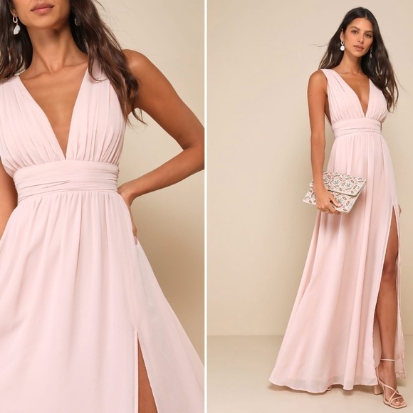 LULUS Prom Wedding Bridesmaid Flowy Romantic Heavenly Hues Maxi Dress - Picture 4 of 8